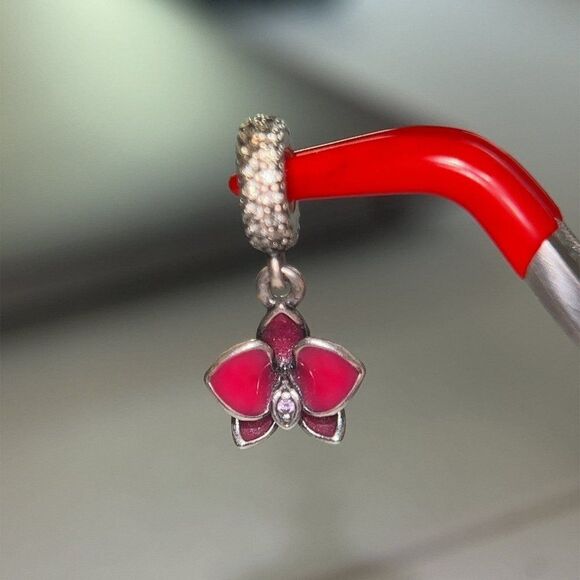 Pandora Pink Flower Dangle Charm - Picture 2 of 6